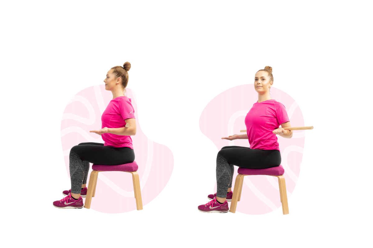 The broomstick twist elbow level