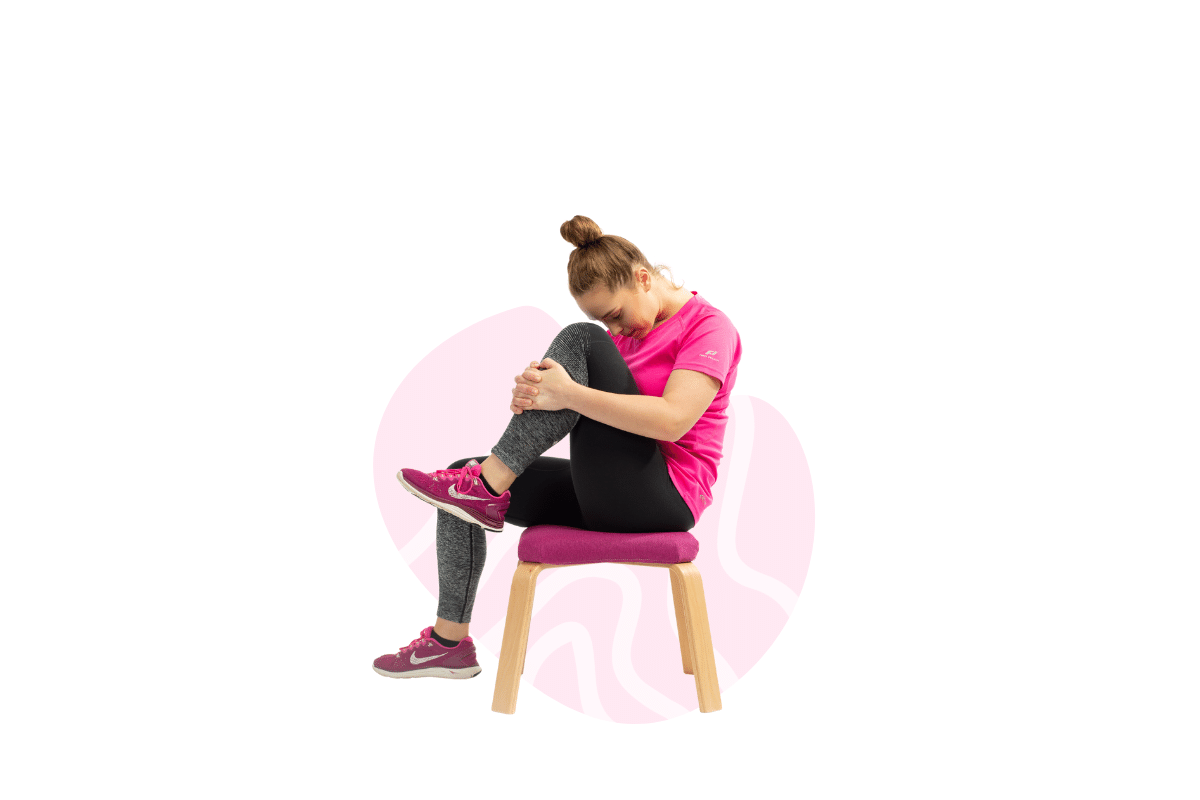 One knee to forehead brace